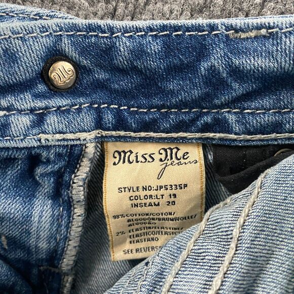 Miss Me Jeans Womens 26 Blue Capri Mid Rise Embroidered Flap Pockets Ladies - Picture 9 of 12